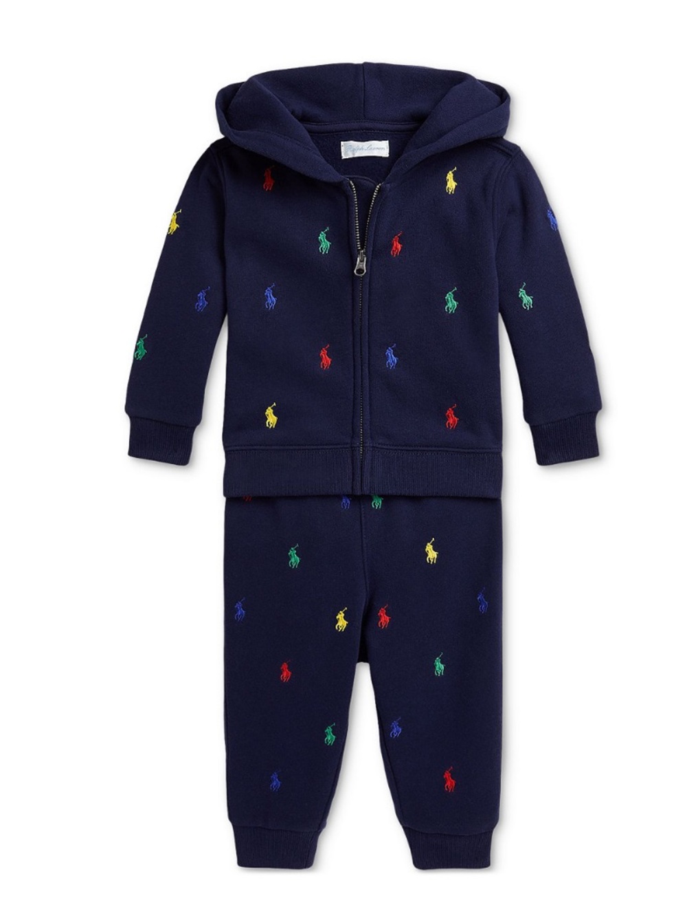 Polo Ralph Lauren Little Boys Joggers Set with Multicolor Pony Embroidery